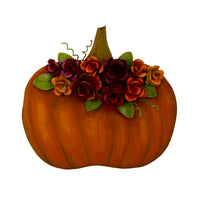 The Round Top Collection - Orange Pumpkin with Roses