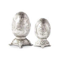 Silver Foiled Eggs On Base (Two Styles to Choose From)