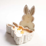 LUX - HYACINTH 2 WICK IN WOOD RABBIT BOWL