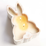 LUX - HYACINTH 2 WICK IN WOOD RABBIT BOWL