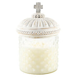 LUX - FAITH HOBNAIL CANDLE WITH WHITEWASHED CROSS LID