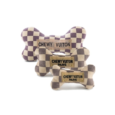 Chewy Vuiton Checker Bone Toy - Large