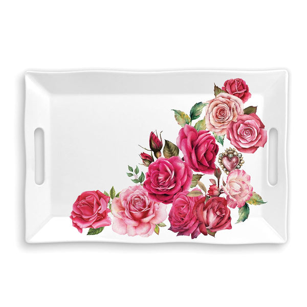 Michel Design Works - Royal Rose Melamine Serveware Large Tray
