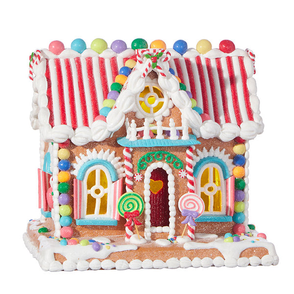 RAZ - 11" CANDY LIGHTED GINGERBREAD HOUSE