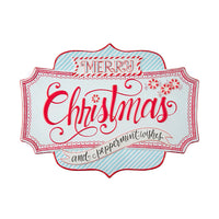 RAZ -  18" PEPPERMINT WISHES EMBOSSED METAL WALL ART