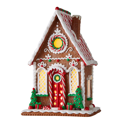 RAZ - 13.25" GINGERBREAD LIGHTED HOUSE