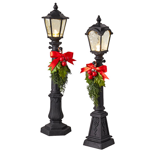 RAZ - 19.25" LIGHTED BLACK LAMPPOST (Two Styles)