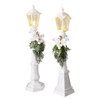 RAZ - 19.25" LIGHTED WHITE LAMPPOST (Two Styles)