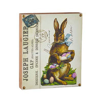 RAZ - 9.5" VINTAGE RABBIT WOOD BLOCK