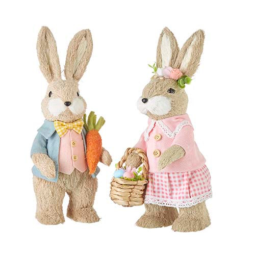 RAZ - 13" BUNNY WITH CARROT AND BASKET (Two Styles to Choose From)
