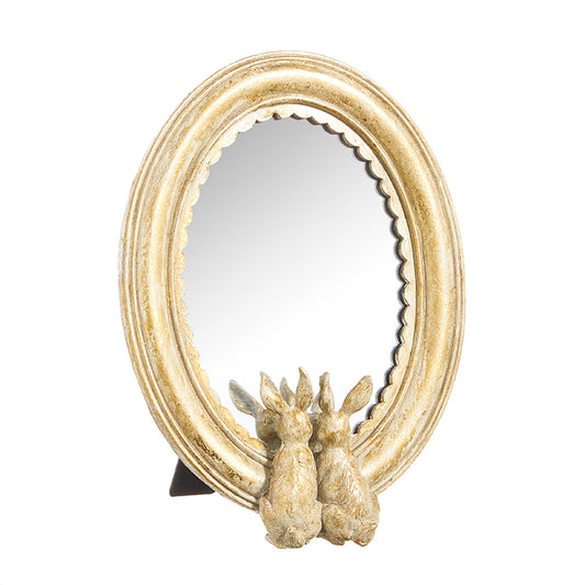 RAZ - 8" GOLD RABBITS MIRRORED DECOR