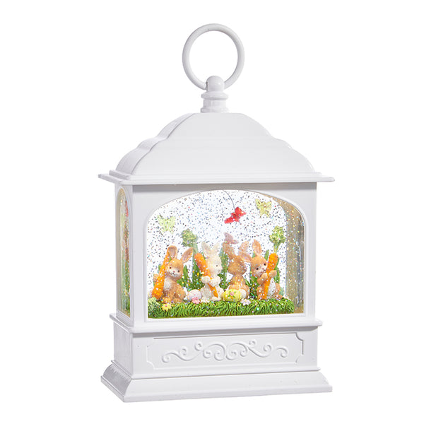 RAZ - 8.5" BUNNIES WITH CARROTS ANIMATED LIGHTED WATER LANTERN