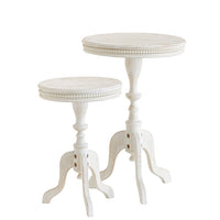 RAZ - DISTRESSED WHITE BEADED EDGE SIDE TABLES (Teo Sizes to Choose From)