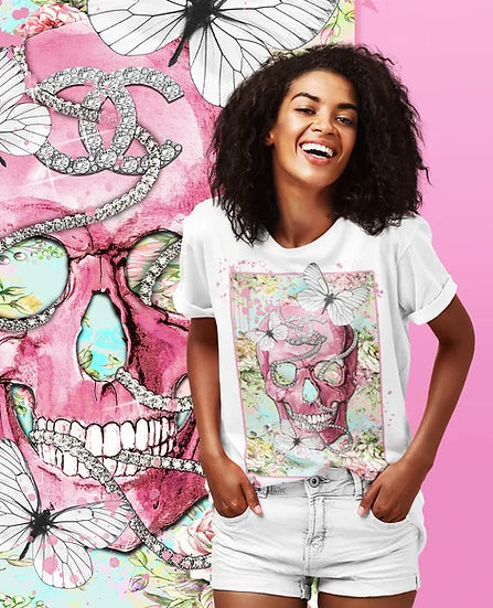 By Jodi Pedri - Pink Skull T-shirt