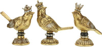 MARK ROBERTS- JEWELED CROWNED BIRDS 7.5'' (Three Styles to Choose From)