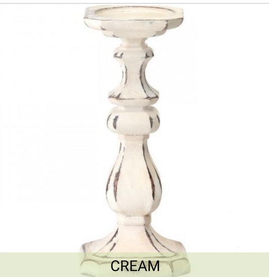 REGENCY RESIN DISTRESSED SQUARE CANDLE STICK 10" - SET OF 2