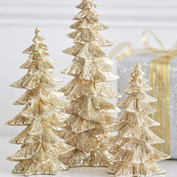 RAZ - Raz Set of 3 Champagne Gold Glittered Christmas Trees