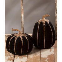 Bethany Lowe - Black Velvet Pumpkins (Two styles to choose from)