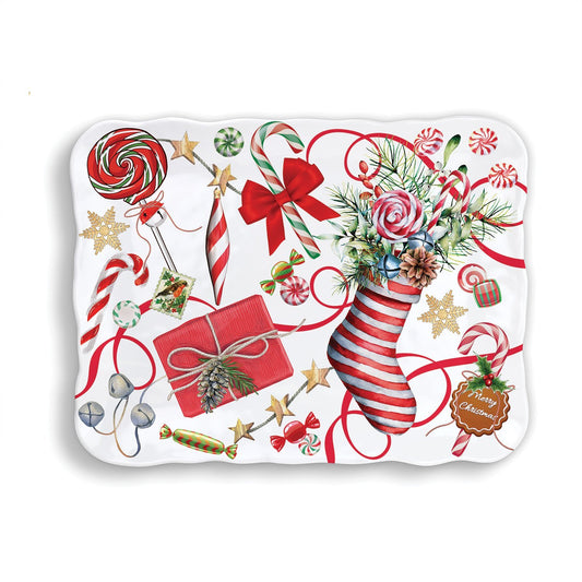 Michel Design Works - Peppermint Melamine Serveware Cookie Tray