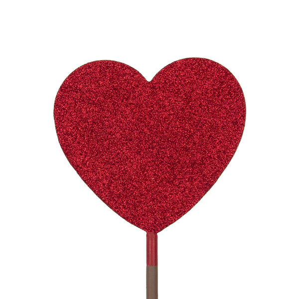 The Round Top Collection - Red Glitter Heart Finial