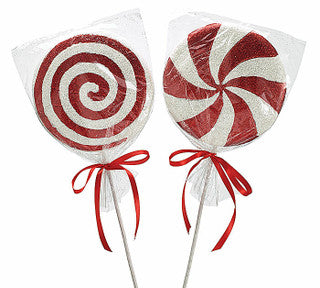 Burton & Burton - 24" Large Red and White Peppermint Christmas Tree Pick (Two Styles)