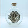 Cross With Crystals Holy Water Bottle - Round