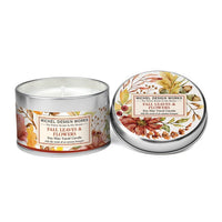 Michel Design Works - Fall Leaves & Flowers Travel Candle