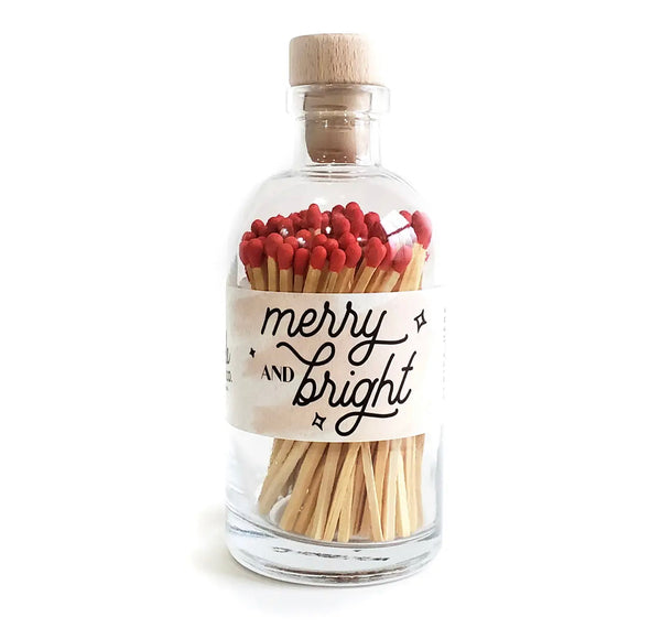Christmas Merry & Bright Red Vintage Apothecary Matches