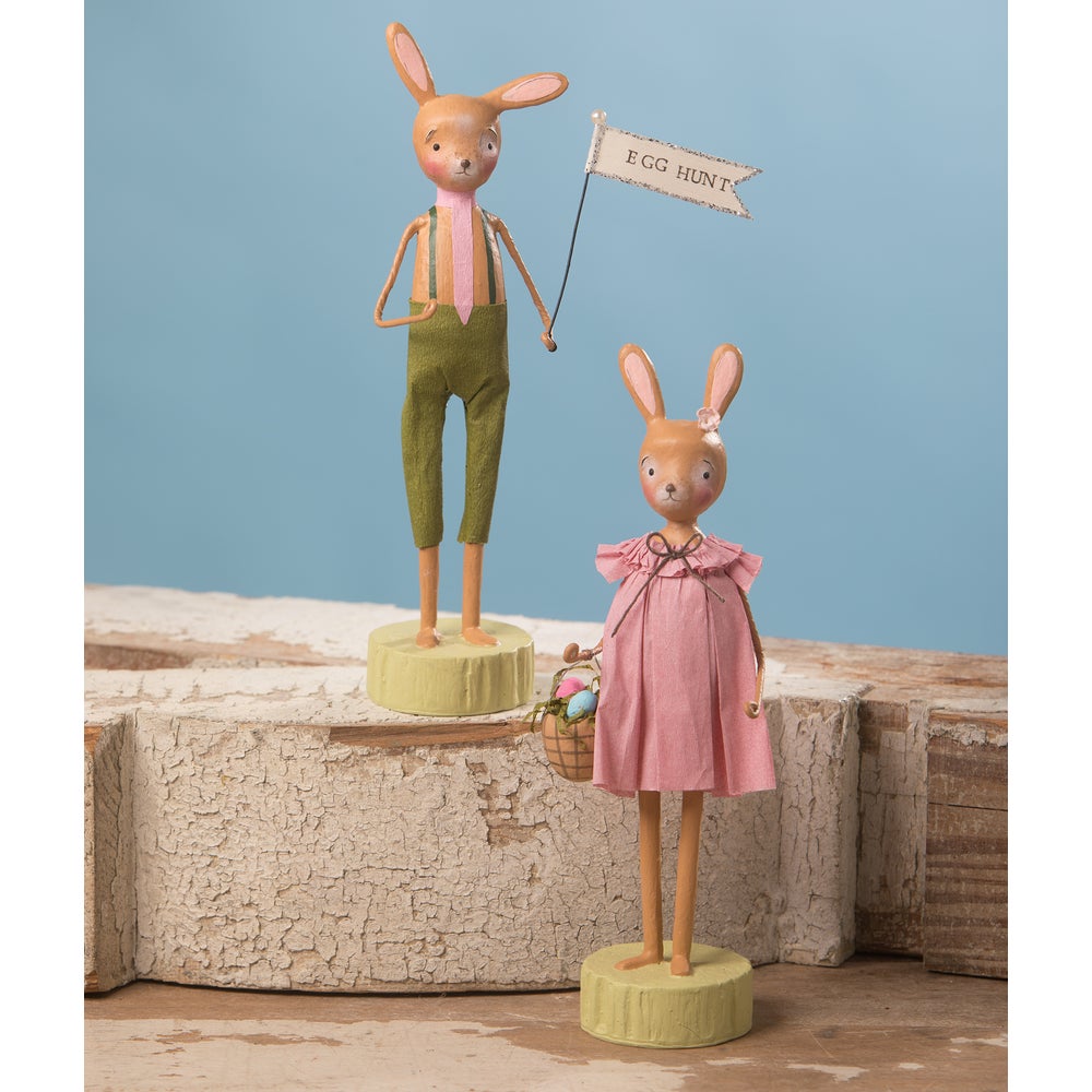 Bethany Lowe - Rosey Bunny With Basket