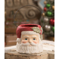 Bethany Lowe - Holly Jolly Santa Bucket Small